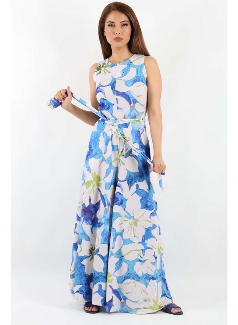 Ritnice Women's Summer Lycra Belted Wide Leg Jumpsuit - Image 1